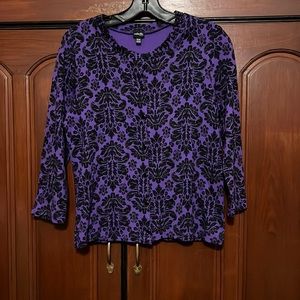 Rafaella Purple & Black Button Down Cardigan Size MP